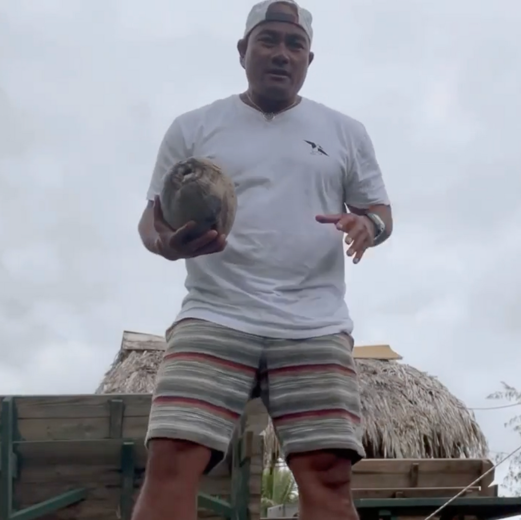 Chef Ina and his fresh coconuts